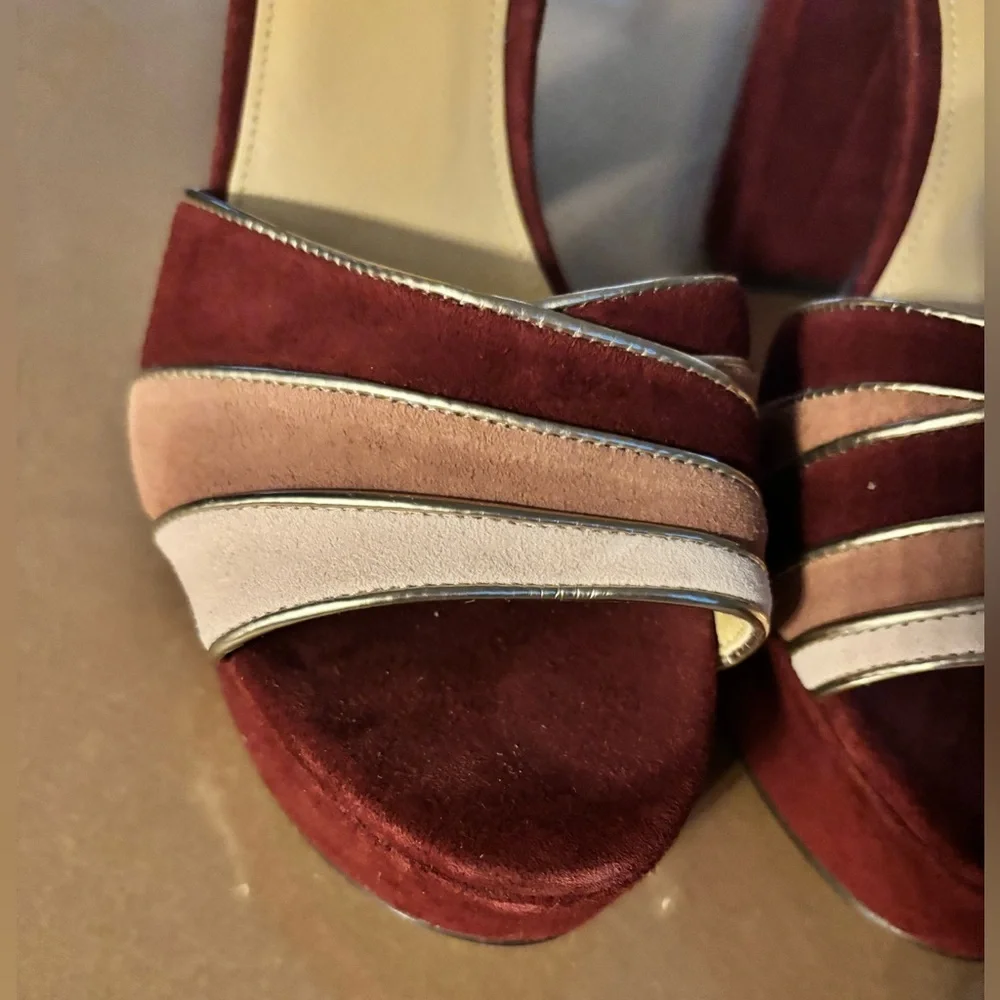 Michael Kors Burgundy and Blush Heeled Sandals Sz 9